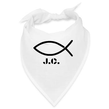 Christlicher Fisch (Christentum) mit Beschriftung - Bandana - Weiß - Vorne
