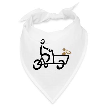 Bakfiets Hund Lastenrad Fahrrad - Bandana - Weiß - Vorne