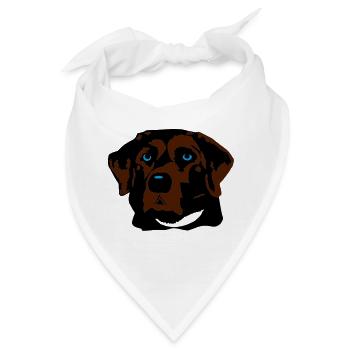 Labrador braun, blond oder schwarz - Bandana - Weiß - Vorne
