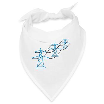 reihe muster viele trasse strom mast strommast ele - Bandana - Weiß - Vorne