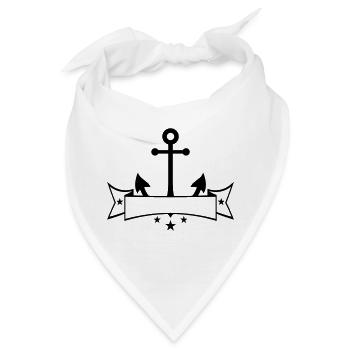 banner wappen text schreiben anker boot schiff - Bandana - Weiß - Vorne