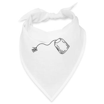 beutel teebeutel glas tasse tee kanne kaffee trink - Bandana - Weiß - Vorne