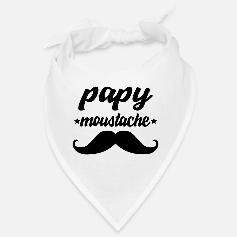papy moustache - Bandana - blanc