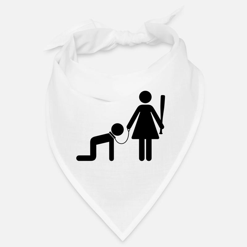 A woman holds a man as a slave Bandana