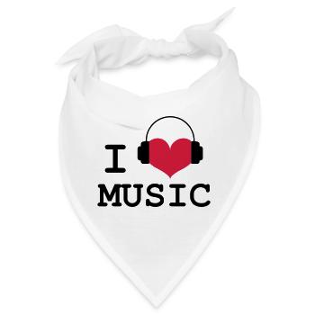 Ich liebe Musik! - Bandana - Weiß - Vorne