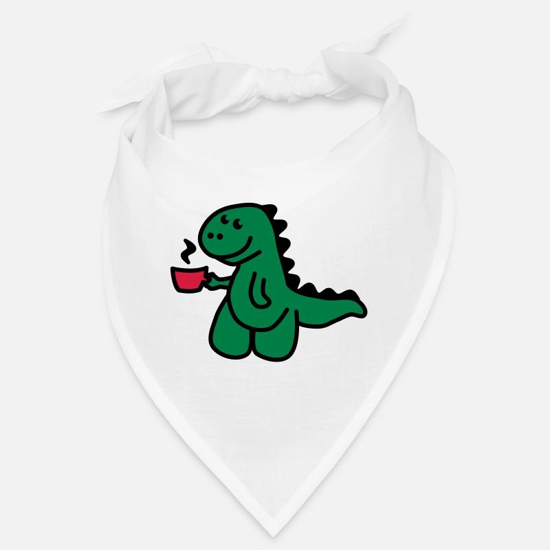 T-Rex liebt seinen Kaffee - Bandana - Weiß