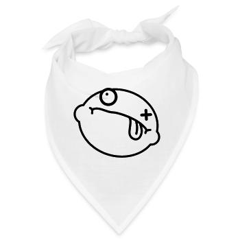Dead Lemon Smiley - Bandana - Weiß - Vorne