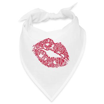 Lippen - Bandana - Weiß - Vorne