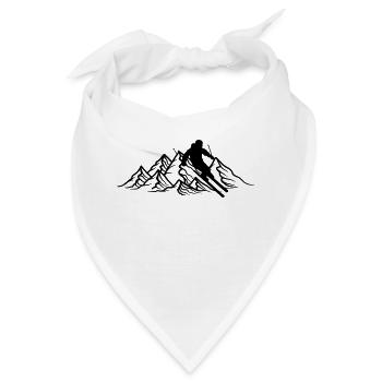 logo berge ski fahren runter berg winter sport spa - Bandana - Weiß - Vorne