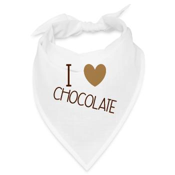 I Love Chocolate - Bandana - Weiß - Vorne