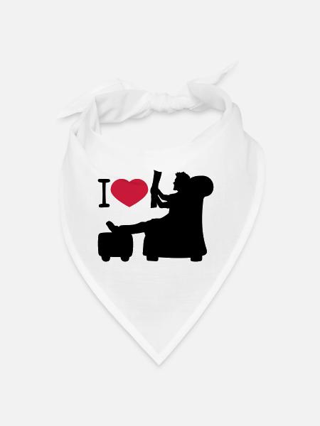 I love herz liebe zeitung lesen nachrichten wohnzi - Bandana - Weiß - Vorne