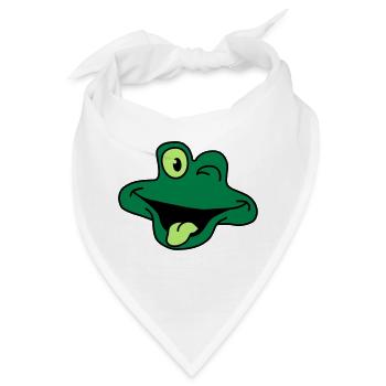 Cheeky Comic Frog Face - Bandana - Weiß - Vorne