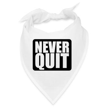 logo never quit button gewinner stars sieger sport - Bandana - Weiß - Vorne