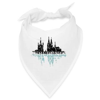 UBI BENE IBI COLONIA Köln Rhein Skyline Spruch - Bandana - Weiß - Vorne