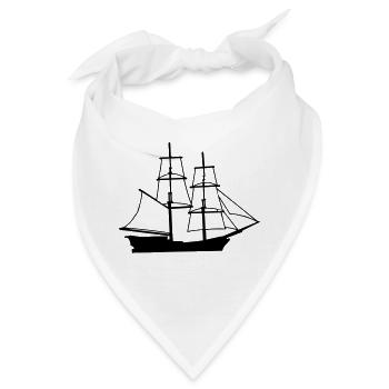 brick Schiff Zeichnung Segelboot Brigg Brigg - Bandana - Weiß - Vorne