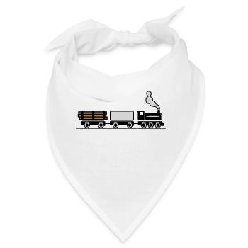 dampflok eisenbahn spielzeug güterzug - Bandana - Weiß - Vorne