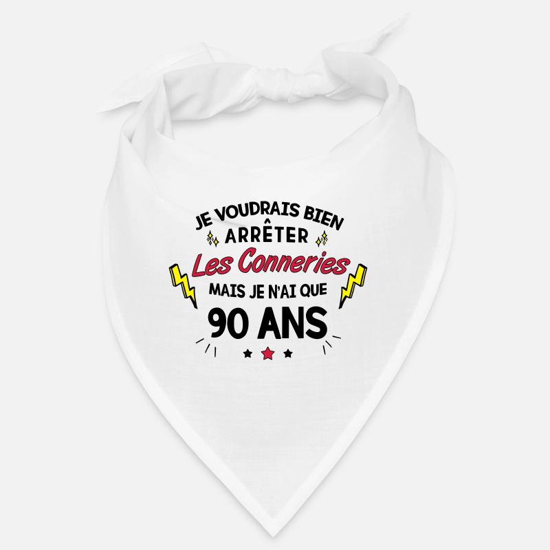 Anniversaire 90 ans - Bandana - blanc