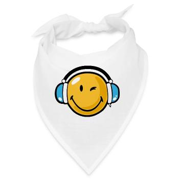 Smiley headphones - Bandana - Weiß - Vorne