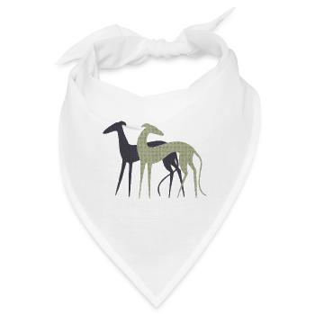 Zwei Windhunde - Bandana - Weiß - Vorne