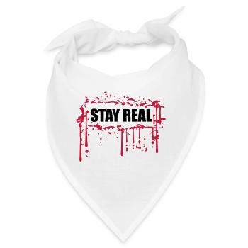 rahmen umrandung stay real rot blut graffiti sprit - Bandana - Weiß - Vorne