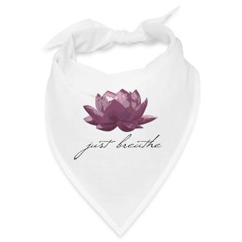 Lotusblume just breathe - Bandana - Weiß - Vorne