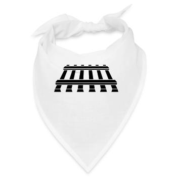 Logo Symbol Gleis - Bandana - Weiß - Vorne