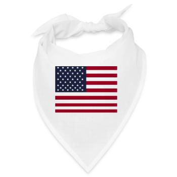 USA Flagge Amerika - Bandana - Weiß - Vorne