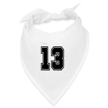 13 Rückennummer Collegestyle Football Fußball Zahl - Bandana - Weiß - Vorne