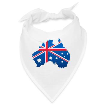 Australische Flagge in Form des Kontinents - Bandana - Weiß - Vorne