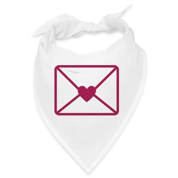 Liebesbrief Brief mit Herz Brief Rückseite Symbol - Bandana - Weiß - Vorne