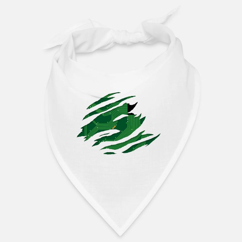 Carte de circuit imprimé d'ordinateur derrière un scratch avec CPU Bandana