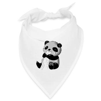 Panda isst T-Shirt auf | Süsses Panda Design - Bandana - Weiß - Vorne