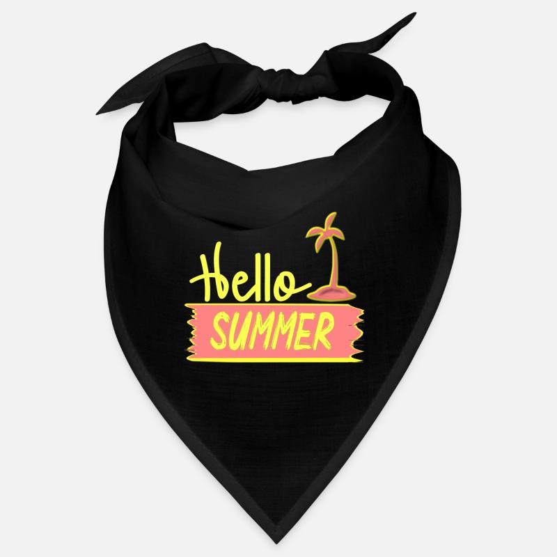 Hello SUMMER with palm tree for summer days Bandana
