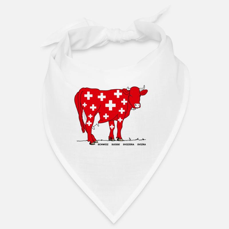 Schweiz, Kuh, Eidgenossenschaft, Kreuz - Bandana - Weiß