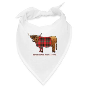 Schottisches Hochlandrind - Bandana - Weiß - Vorne
