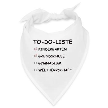 Kindergarten Grundschule To Do Liste schwarz - Bandana - Weiß - Vorne