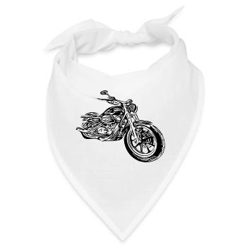 Motorrad Heartbeat - Bandana - Weiß - Vorne
