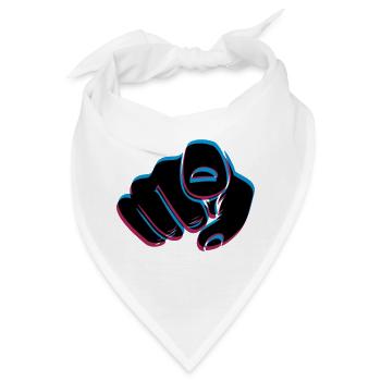 3D Effekt Hand - Bandana - Weiß - Vorne