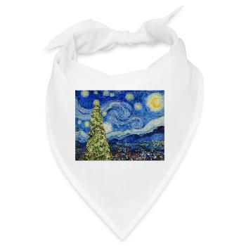 Van Gough Starry Night - Christmas Tree Trending - Bandana - Weiß - Vorne