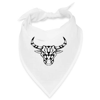 bedrucke dein Hoodie mit dem Stierkopf selber - Bandana - Weiß - Vorne
