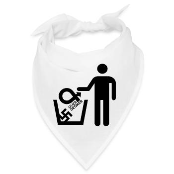 Quer Denker raus! Und ab in die Tonne - Bandana - Weiß - Vorne