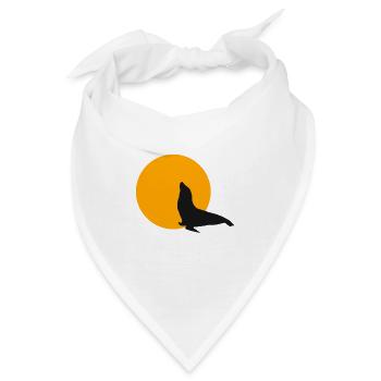Seehund Robbe - Bandana - Weiß - Vorne