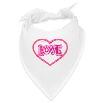 Neon Liebesherz - Bandana - Weiß - Vorne