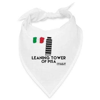 Schiefer Turm von Pisa, Schiefer Turm von Pisa Italien - Bandana - Weiß - Vorne