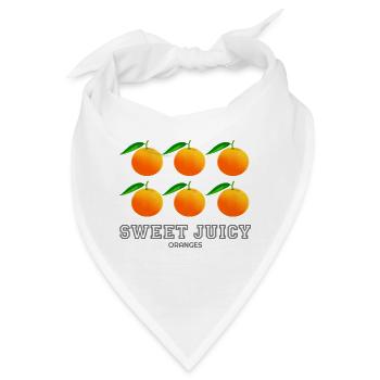 Orangen, Orangen, Saftige Orangen, Obst, Süßorangen - Bandana - Weiß - Vorne