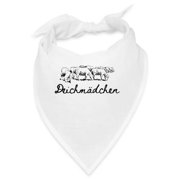 Deichmädchen Schafe Küste Meer Nordsee Küstenkind - Bandana - Weiß - Vorne
