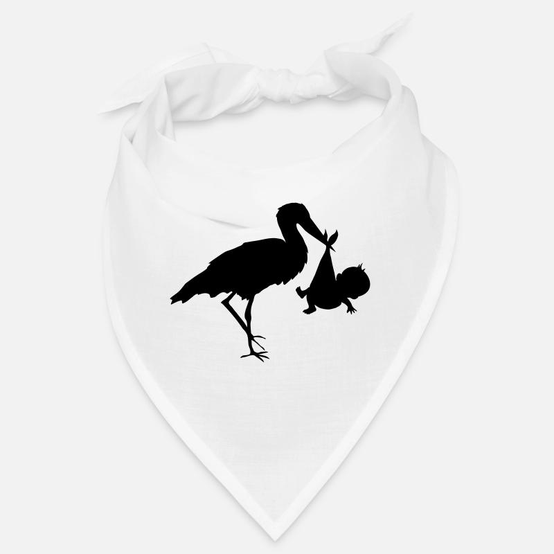 Bébé et cigogne - Bandana - blanc