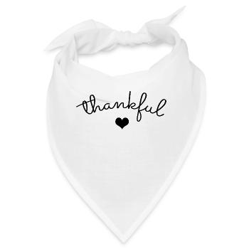 Thankful - Herz Dankbarkeit Dankbar - Bandana - Weiß - Vorne