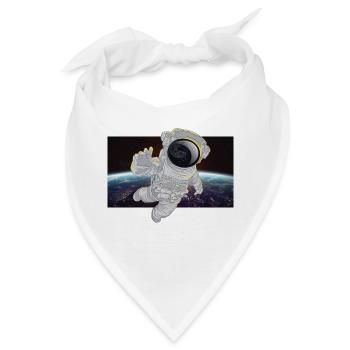 Astronaut im All - Bandana - Weiß - Vorne