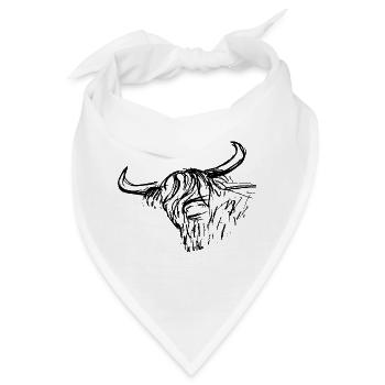 schottische highlander Tinte Stift Zeichnung grobe Skizze - Bandana - Weiß - Vorne